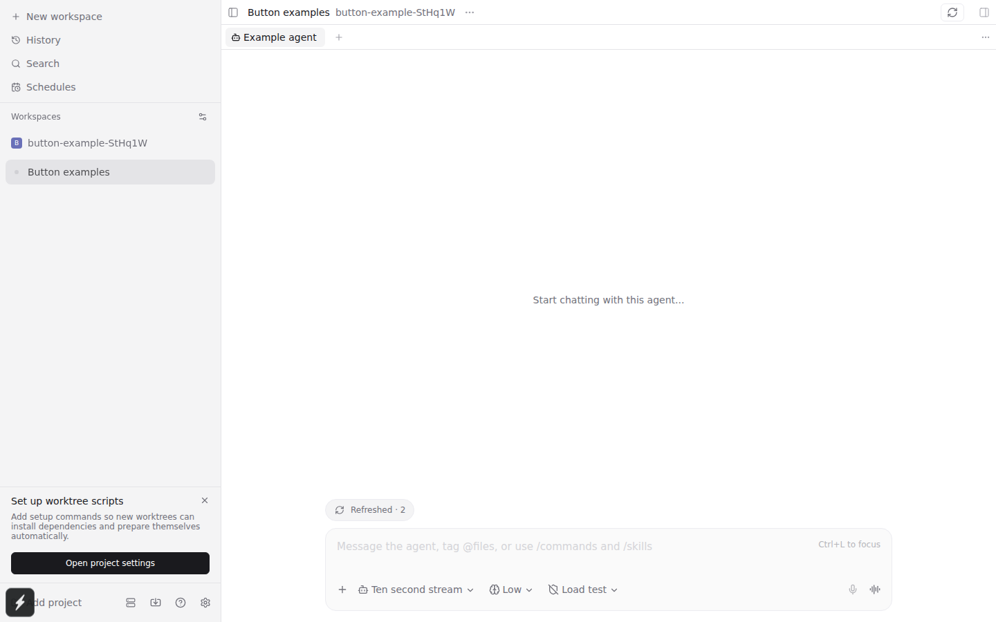 Action in the header and composer